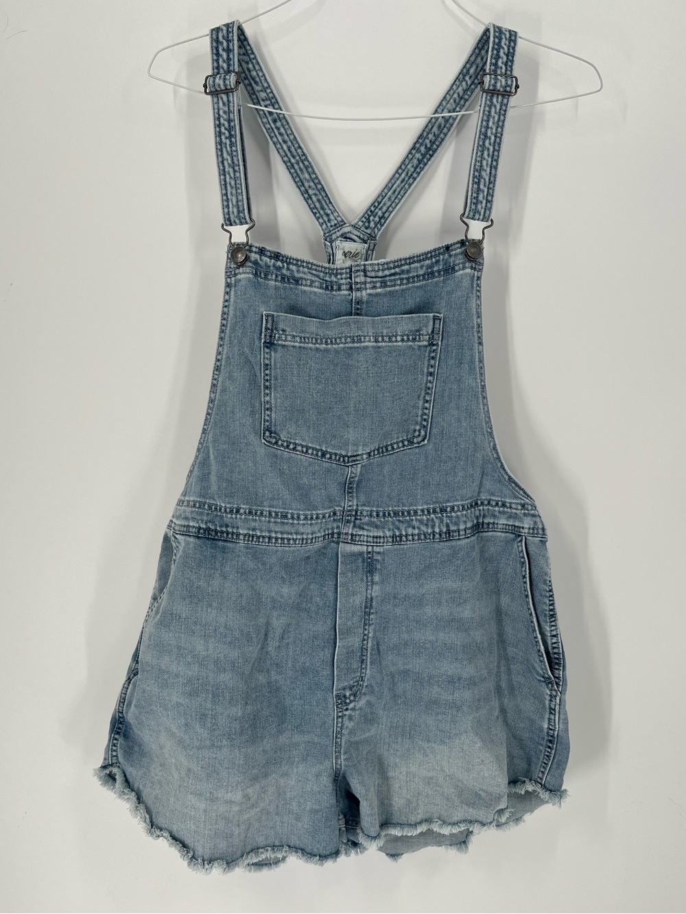 aerie Light Blue Denim Short Overalls